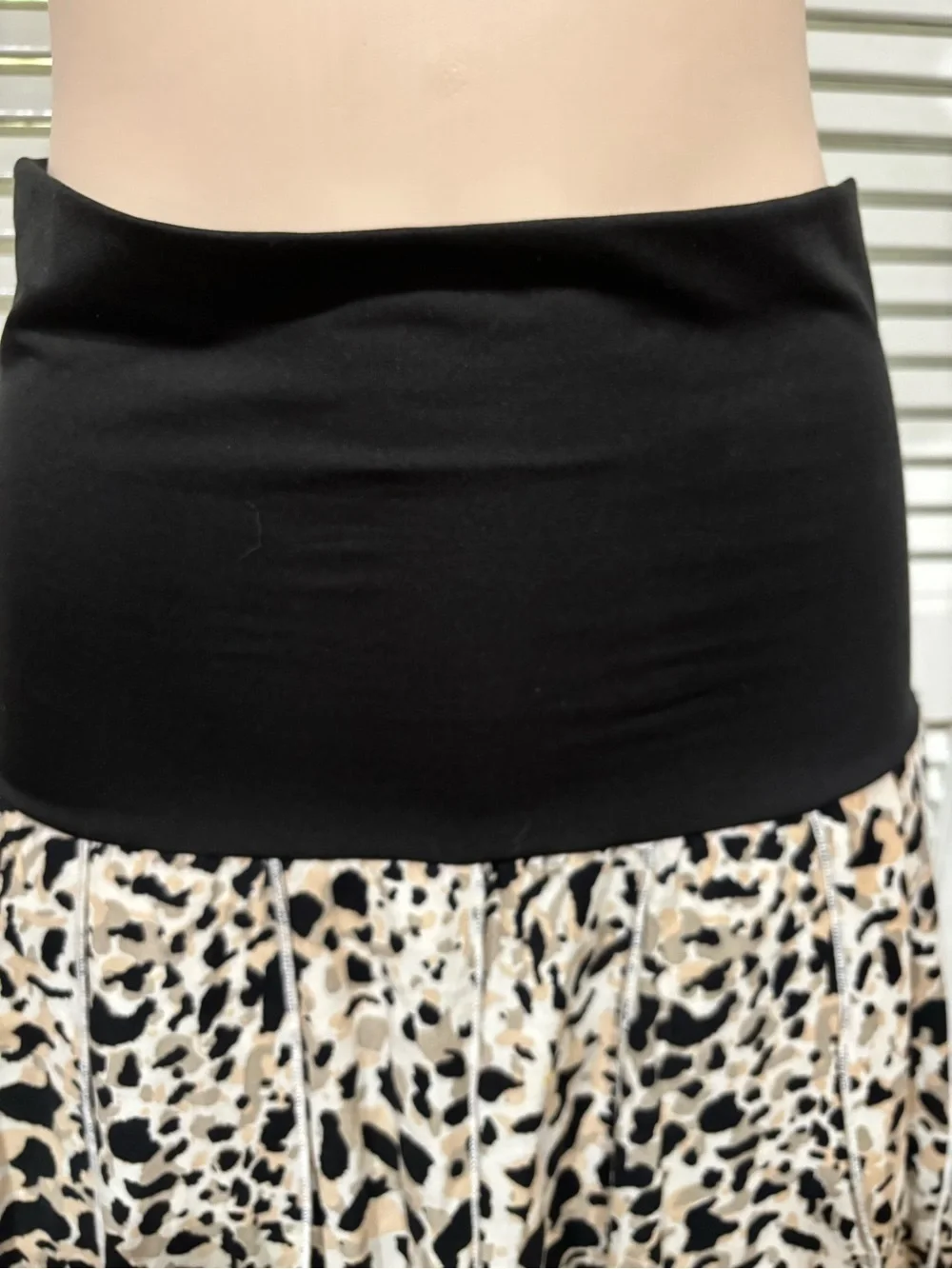 Carole Little Leopard Print Maxi Skirt with Black Waistband